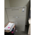 Global Grey 4 Drawer Lateral File Cabinet, Locking